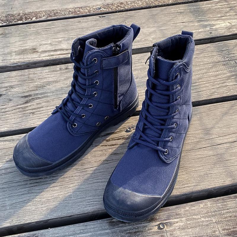 Men Canvas Shoes Male High Top