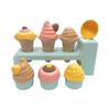 Washable Ice Cream Pretend Play Accessories Safe Educational Sand Play Set Toy For Preschooler Wheat Straw Sandpit Toy