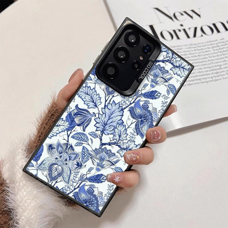 Blue And White Porcelain Pattern Shockproof Phone Case for Samsung Galaxy S26 Edge S25 Ultra S24 FE S23 Plus S21 Cover Anti Fall