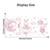Cartoon Cute Pink Bunny Wall Stickers Girlish Style Girl Children's Room Kindergarten Self-adhesive Decoration Beautification