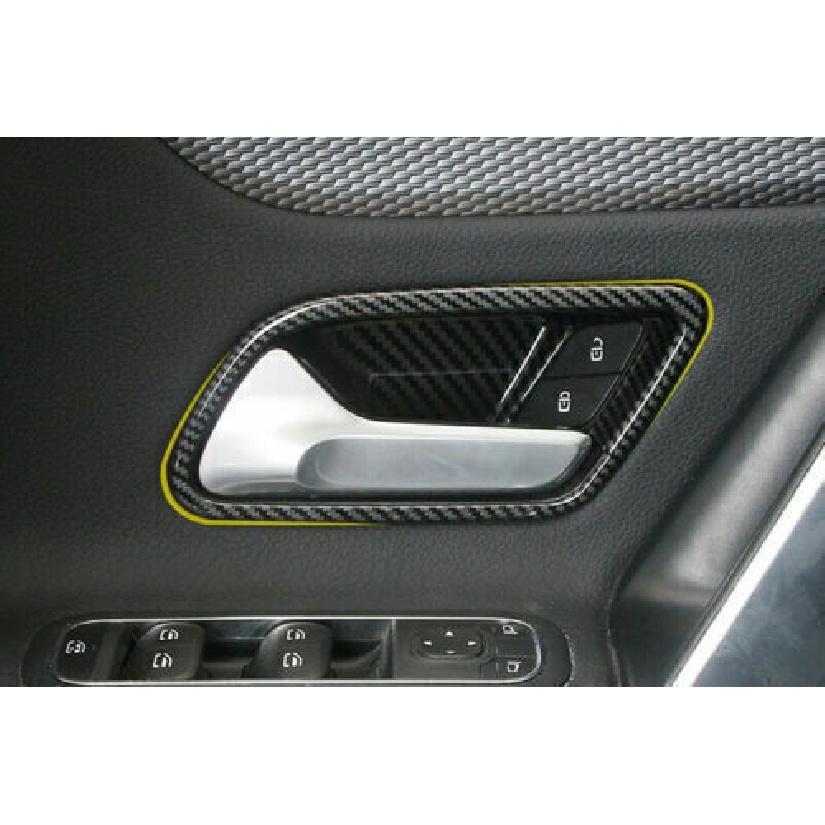For Benz A-Class CLA 2019-23 ABS Carbon Fiber Inner Door Handle Bowl Frame Trim