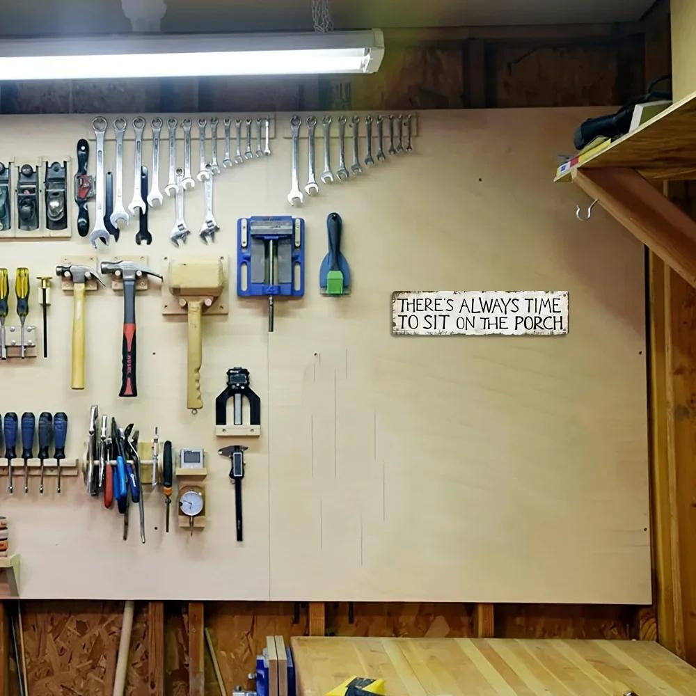 There's always time to sit on the porch metal tin sign 4x16 inches farmhouse cottage beach bar wall decor bar home bathroom pool