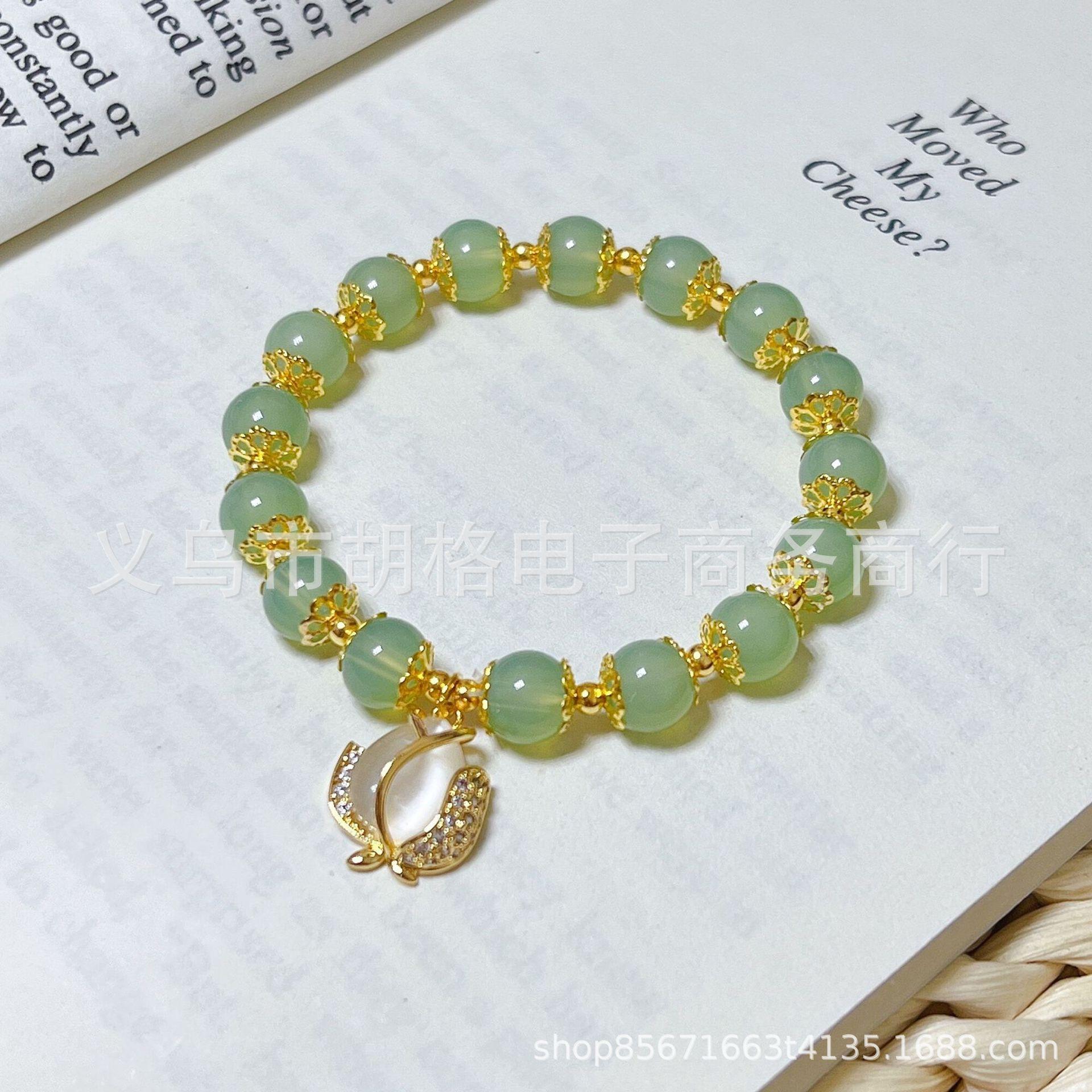 JYL TS Bracelet Jade Rabbit  New Chinese Style Invokes Tenderness And Luck 【Single Chain】Tulip scented психоделический фиолетовый