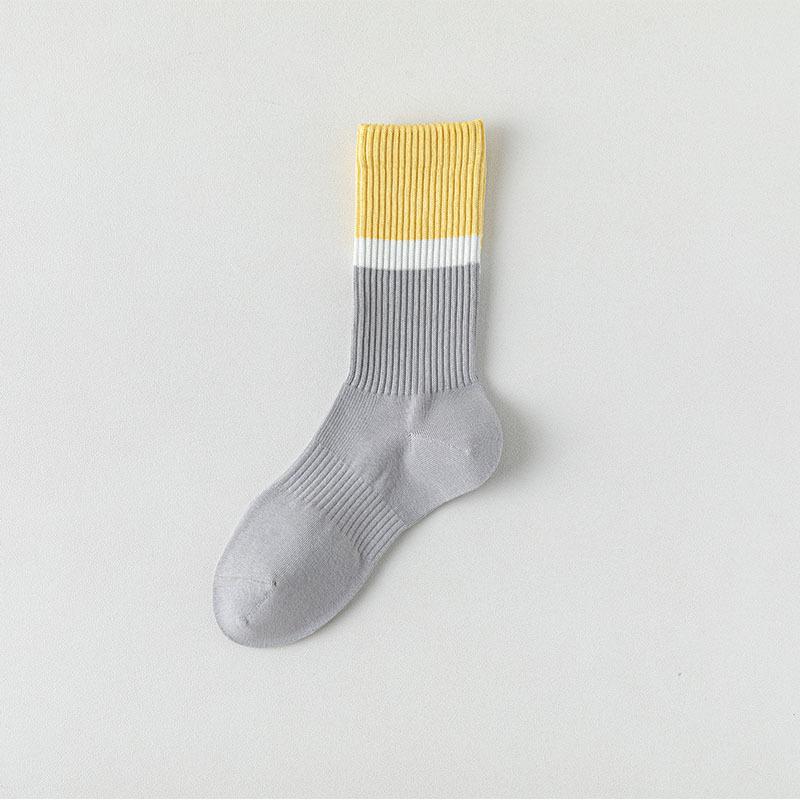 Women's Spring and Autumn Match Color All Kinds of Suction Sweat Breathable Boneless Sports Tube Cotton Socks