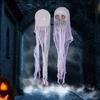 Halloween Hanging Skull with Glowing Eyes Decorations Horrific Hanging Skull Sculpture Festival Parties Decorations