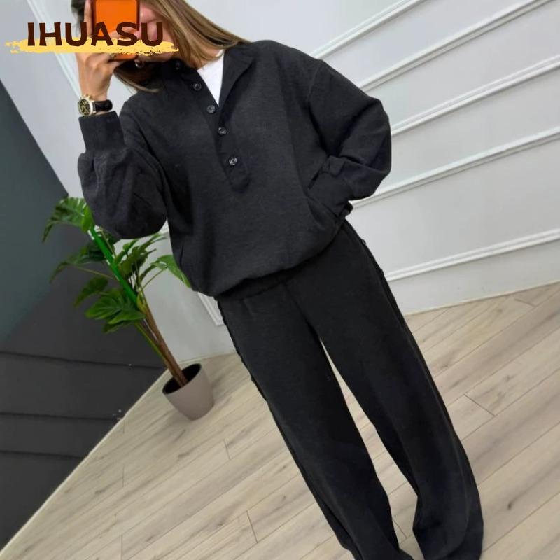 IHUASU Women's Fashion Casual Autumn Winter Long Sleeve Pants Suits