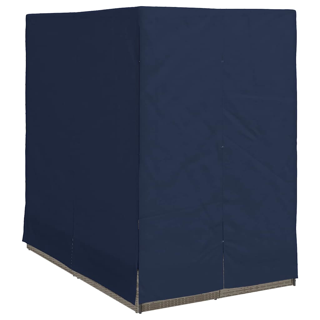 Double Sun Lounger Black 205 x 129 x 200 cm Poly Rattan