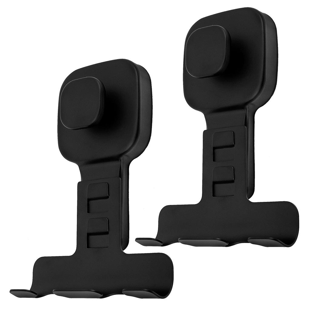 2Pcs Stainless Steel Suction Cup Shaver Holder Washroom Wall Mounted No Drilling Detachable Bathroom Shaver Hook Organizer