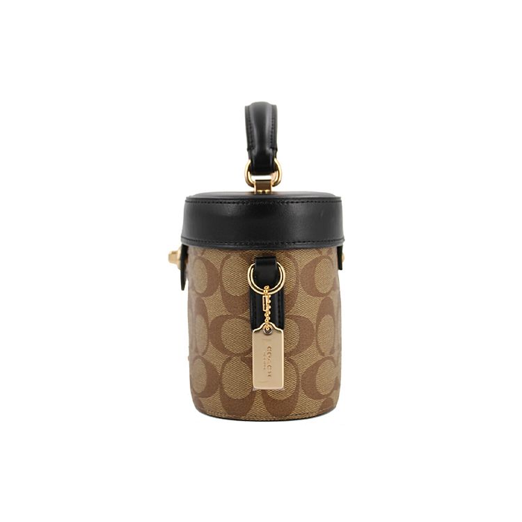 Coach Kay 20 Classic Allover Logo Box Bag Women Shoulder Bag Black Brown 78277-IMCBI