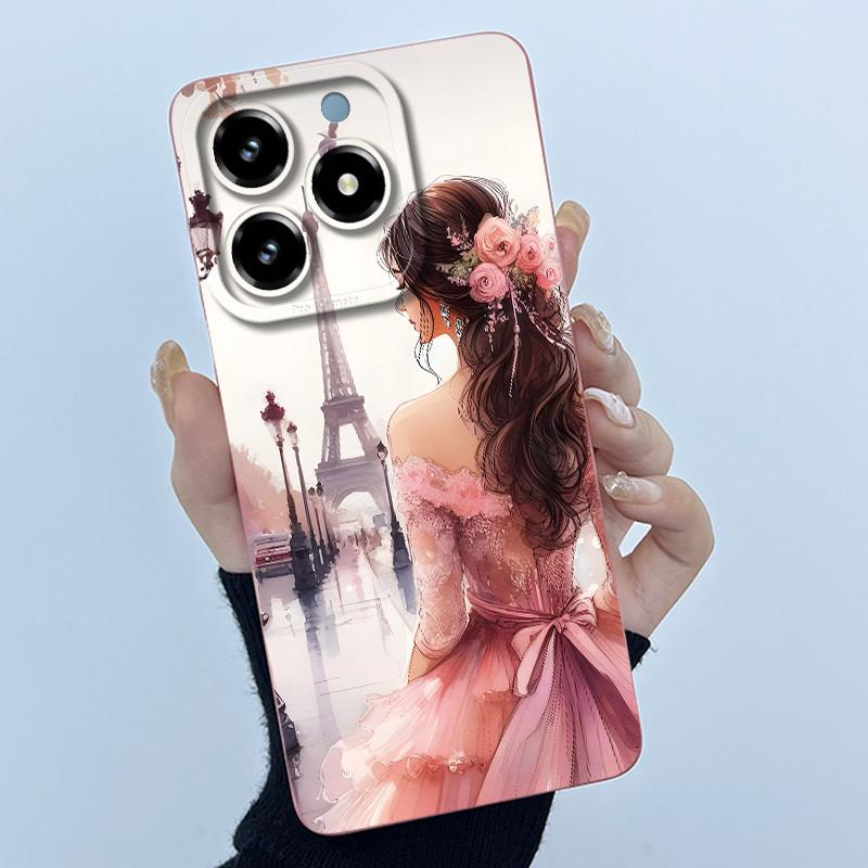 Case For Realme C61 C63 Cute Panda Sweet Girls Cats Silicone Soft Back Cover For Realme Narzo N63 2024 Bumper Protective Casing