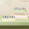 New Portable Pet Feeder 15° Elevated Stainless Steel Cat Bowl Non-Slip Base Foldable Dog Bowls for Dogs