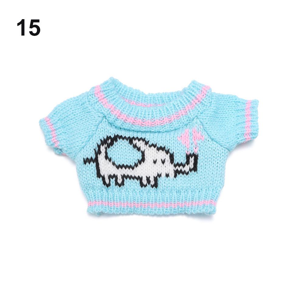 Plush Toy Clothes 30CM Doll Tops Knitted Sweater Hoodie Overalls For Bear Kawaii Mini Yellow Duck Clothes Accessories Kids Toys