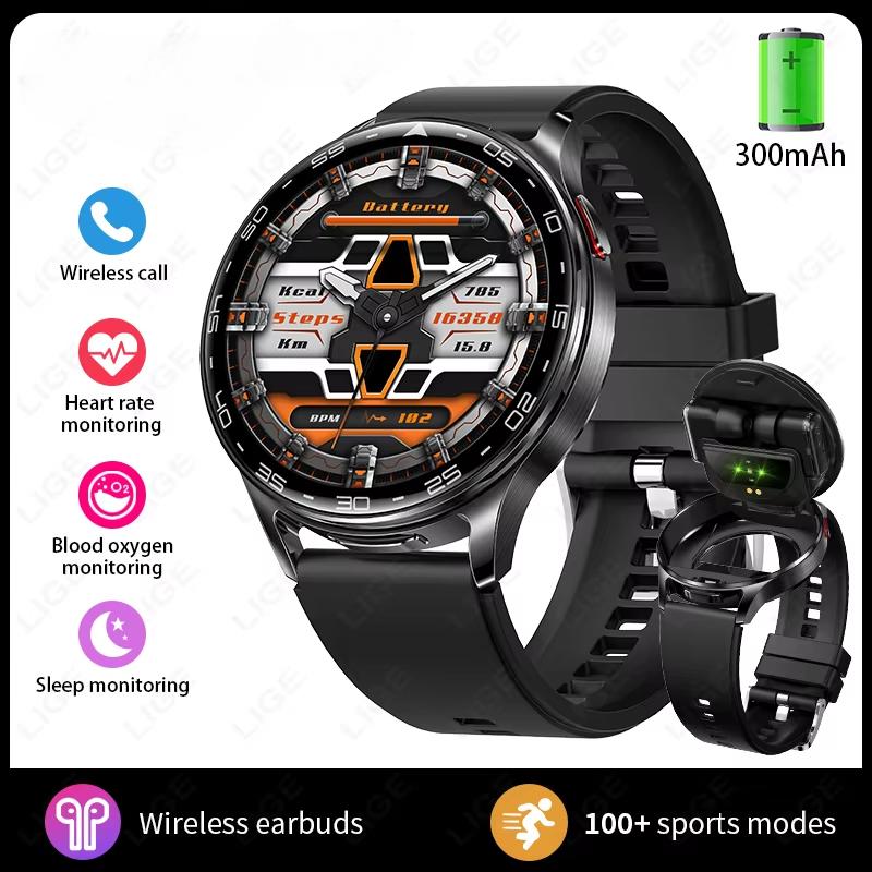 2025 New 2 In 1 TWS Headset Smart Watch 1.39" Women Men Sport Fitness Heart Rate Health Tracker Watches Earphone Music Smartwatch