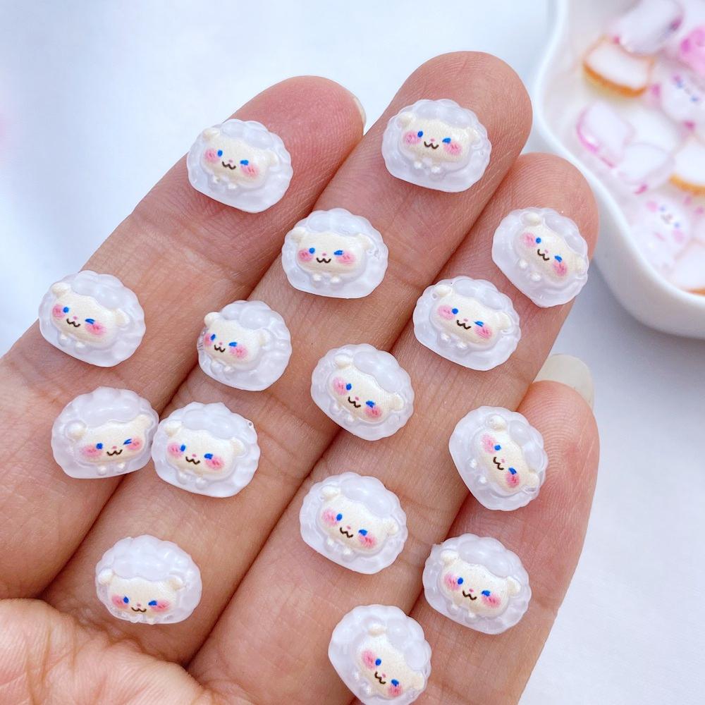 50Pcs New Cute Resin Mini Little Rabbit, Tiger, Cat, Pig Series Flat Back Manicure Parts Embellishments For Hair Bows Accessorie