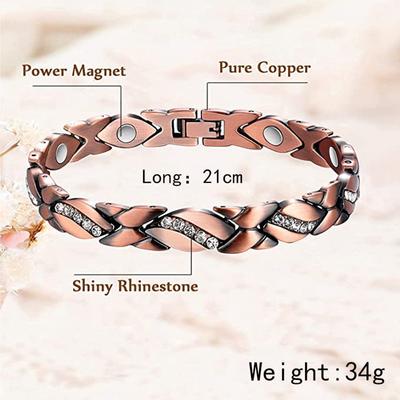 Magnetic Therapy Bracelet with 3500 Gauss Magnets Energy Magnets Bracelets Pure Copper for Women Men Jewelry Gift