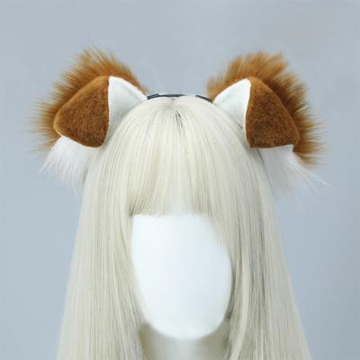 Halloween Plush Furry Anime Dog Ear Headband Tail Cartoon Comic-Con Cosplay Accessories Plush Simulation Animal Ears Tail