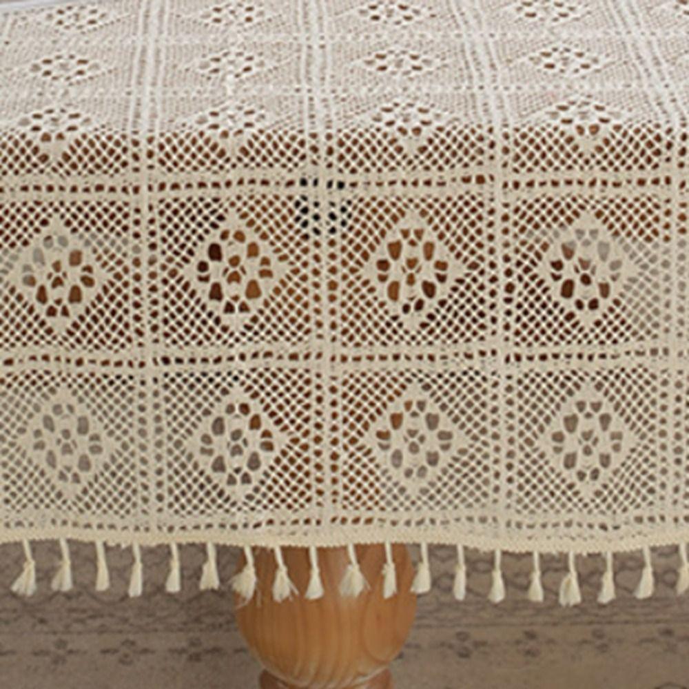 

with Tassel Lace Crochet Wedding Party Home Decoration Picnic Cloth Table Cover Tablecloth 60X60CM-A