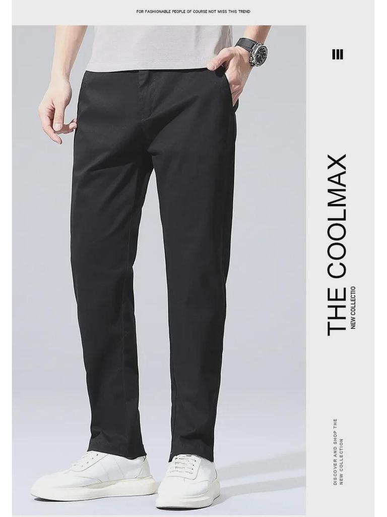 Men's Lightweight Stretch Casual Pants - Breathable, Straight-Fit, Versatile Spring/Summer Trousers