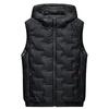 Men Autumn Winter Thickened Waistcoat Hooded Sleeveless Pockets Zipper Placket Vest Coat Down Vest Outwear Streetwear