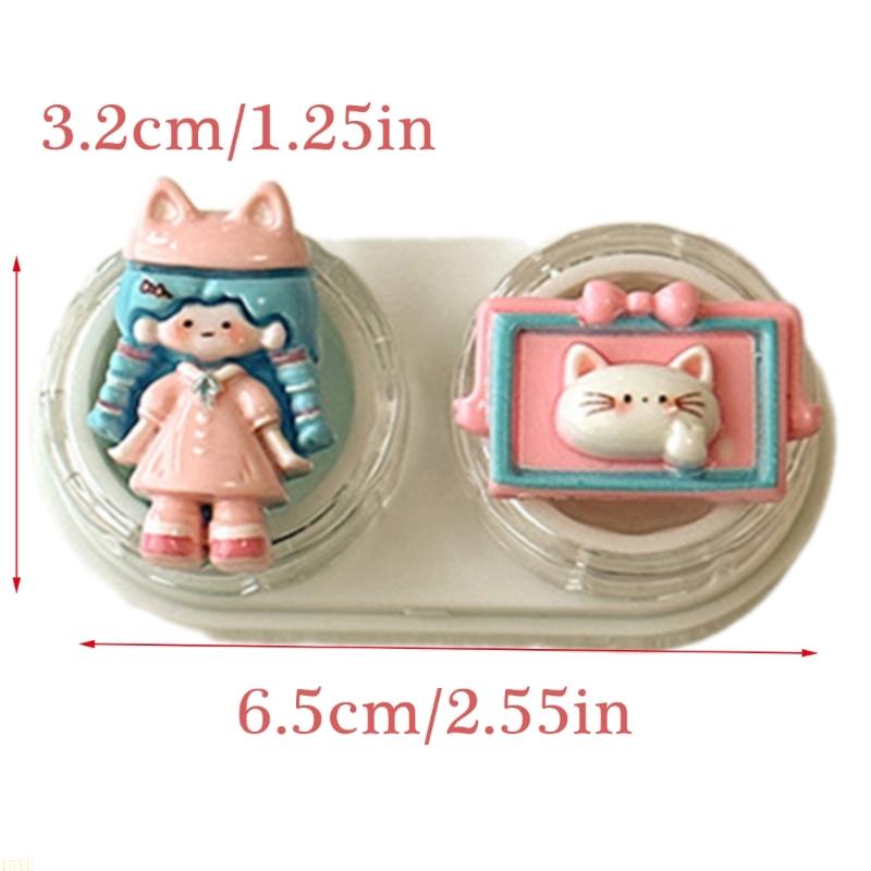 Cute Contact Lens Case Portable Drawer-style Color Cartoon Contact Care Box Mini Drawer Plastic Travel Small Companion Box