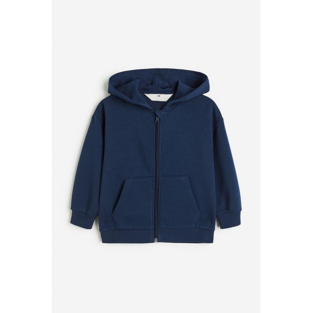 

H M Zip Up Hoodie Dark Blue