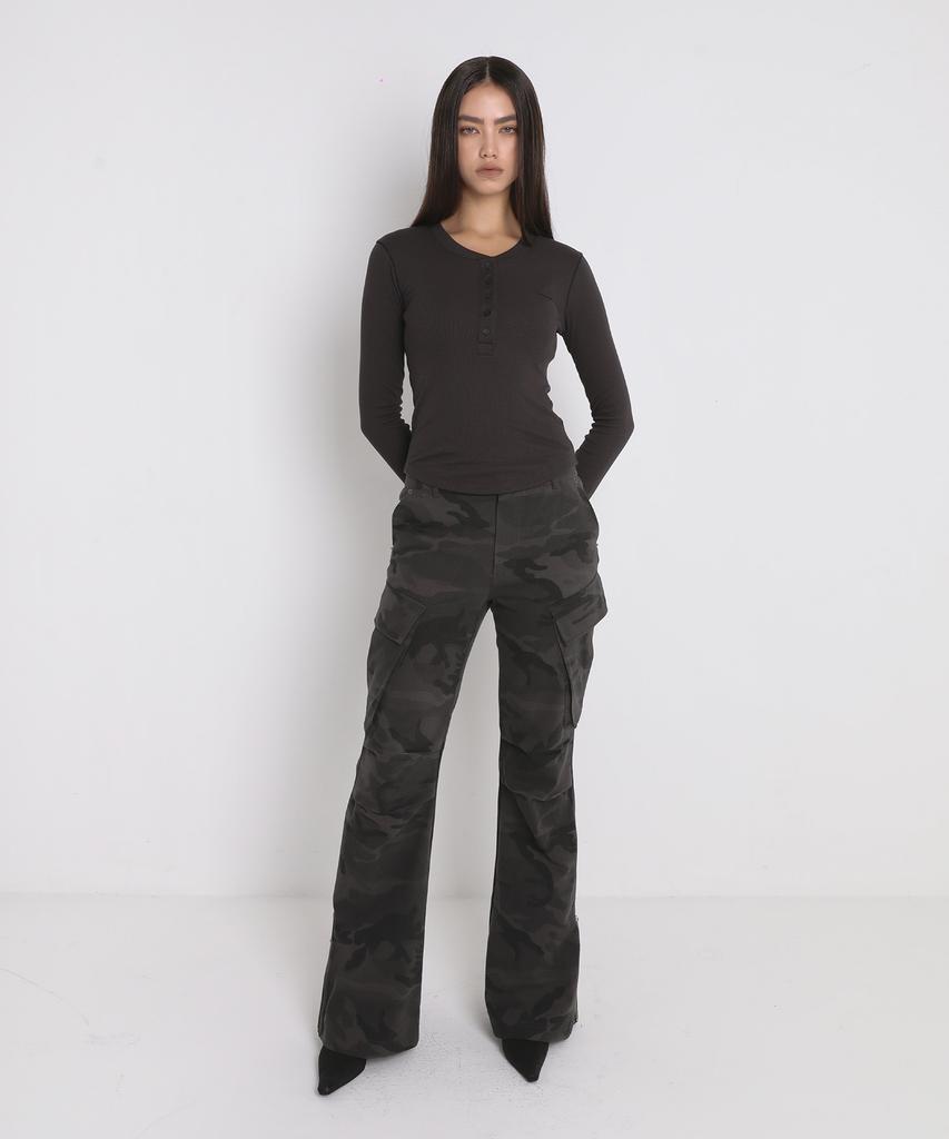 Saendeulig Bootcut Camo Cargo Pants_Charcoal