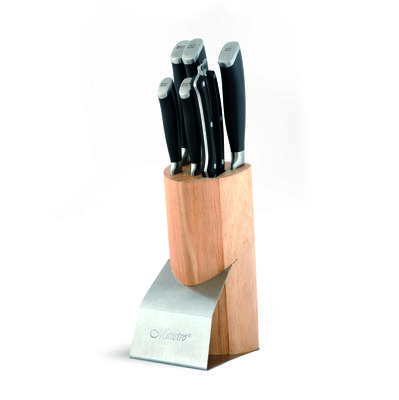 Set of Knives, Complete Set of 7 Pieces In a Block with a Stand MAESTRO MR-1421