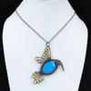Sleeping Beauty Turquoise Pendant Copper Wire Wrapped Jewelry Bird Pendant Handmade Decent Pendant Copper Pendant Wire Wrap Gemstone Pendant