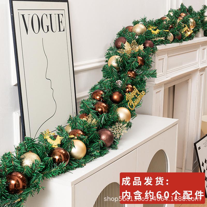 Luxury 270cm Dense Christmas Garland Wreath Door Hanging Decor For Home Hotel Window Storefront Entrance Cozy Festive Display