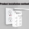 Wall Extender With Shelf Night USB Ports, 2025 New Wall Extender With Shelf Night, 9-in-1 Extended With Surge Protector For Next To Bed,Off