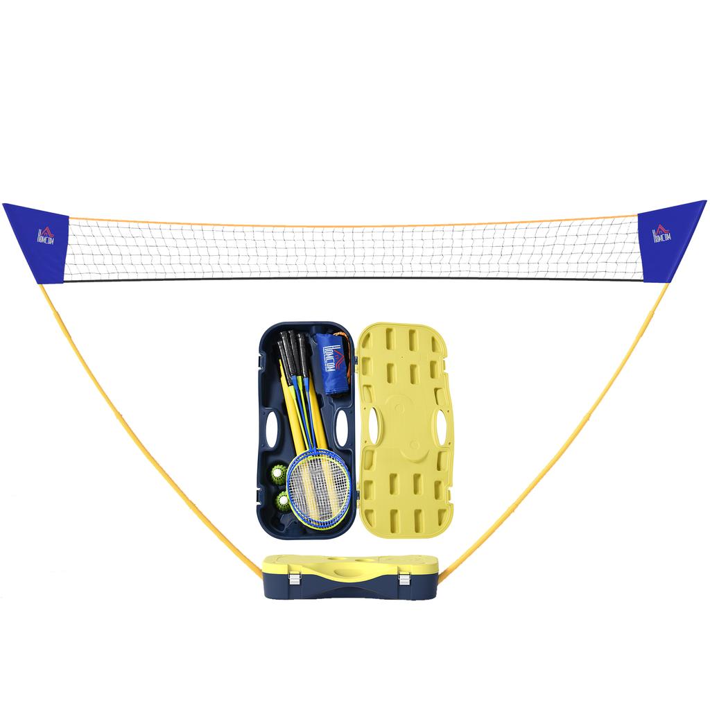 2.8m Portable Folding Badminton Net Set with 4 Badminton Rackets