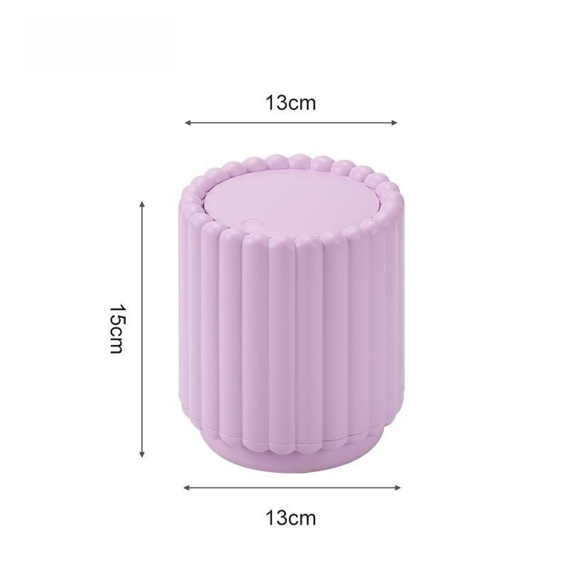 Desktop Trash Can with Lid and Press Type Spring Lid Storage Cleaning Bin