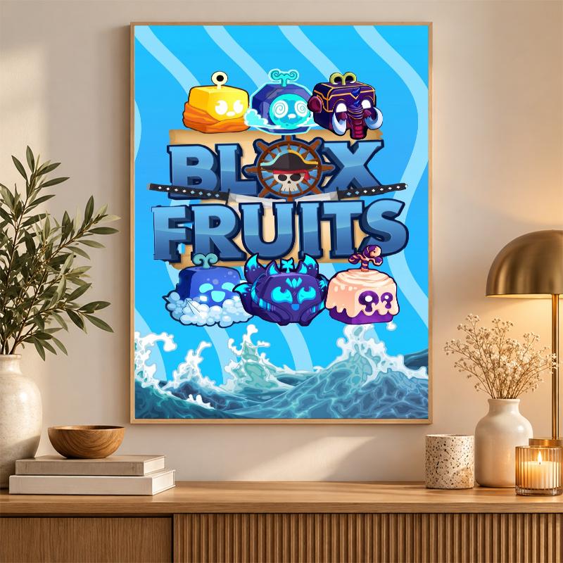 Blox Fruits Diamantmalerei Set 5D Vollbohrer DIY Diamantmosaik Wandkunst Heimdekoration