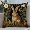 Rabbit Retro Decorative Pillow Case Short Plush Sofa Decorative Gift Home Double-sided Printing Cushion