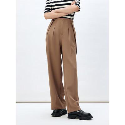 PEACEBIRD Women's Pleated Wide-Leg Casual Pants