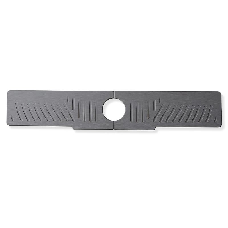 Sink Drip Catcher Mats Silicones Faucet Base Pad With Sloped Water Channel for Kitchen and Bathroom Countertops