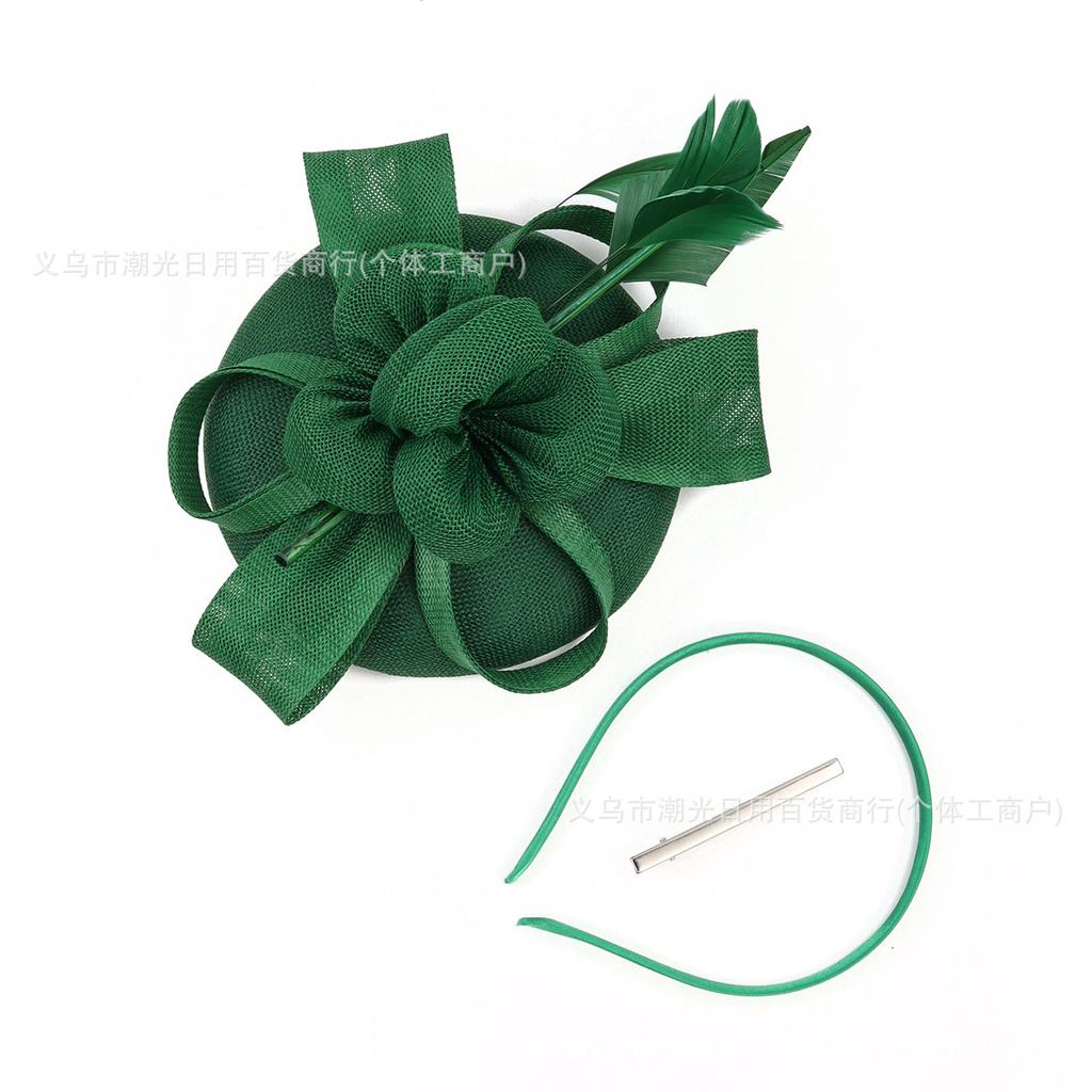 New feather headdress bridal hair accessories mesh headdress bridal top hat horse racing festival hemp headdress hair accessories