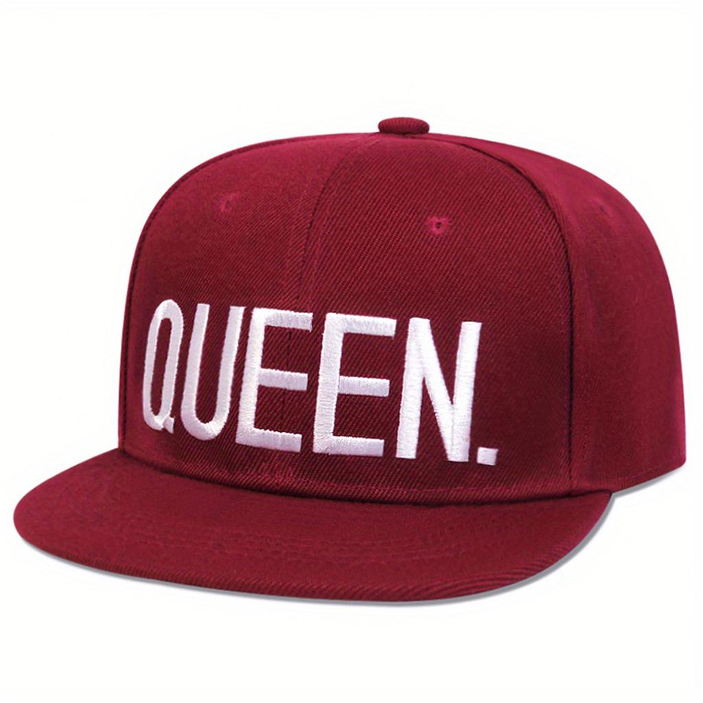 2025 Fashion KING QUEEN Embroidered Simple Hip Hop Baseball Hat Casual Flat Edge Hat Women's High Quality Outdoor Sunscreen Hat