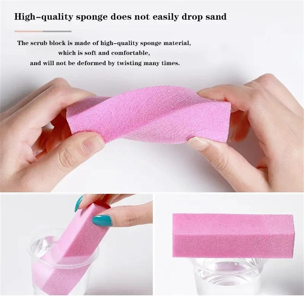 Nail Sanding File Buffer Block Pink Professional Nail Art Sponge Buffer Block Nail Art Buffer Grindig Polishing Manicure Tools