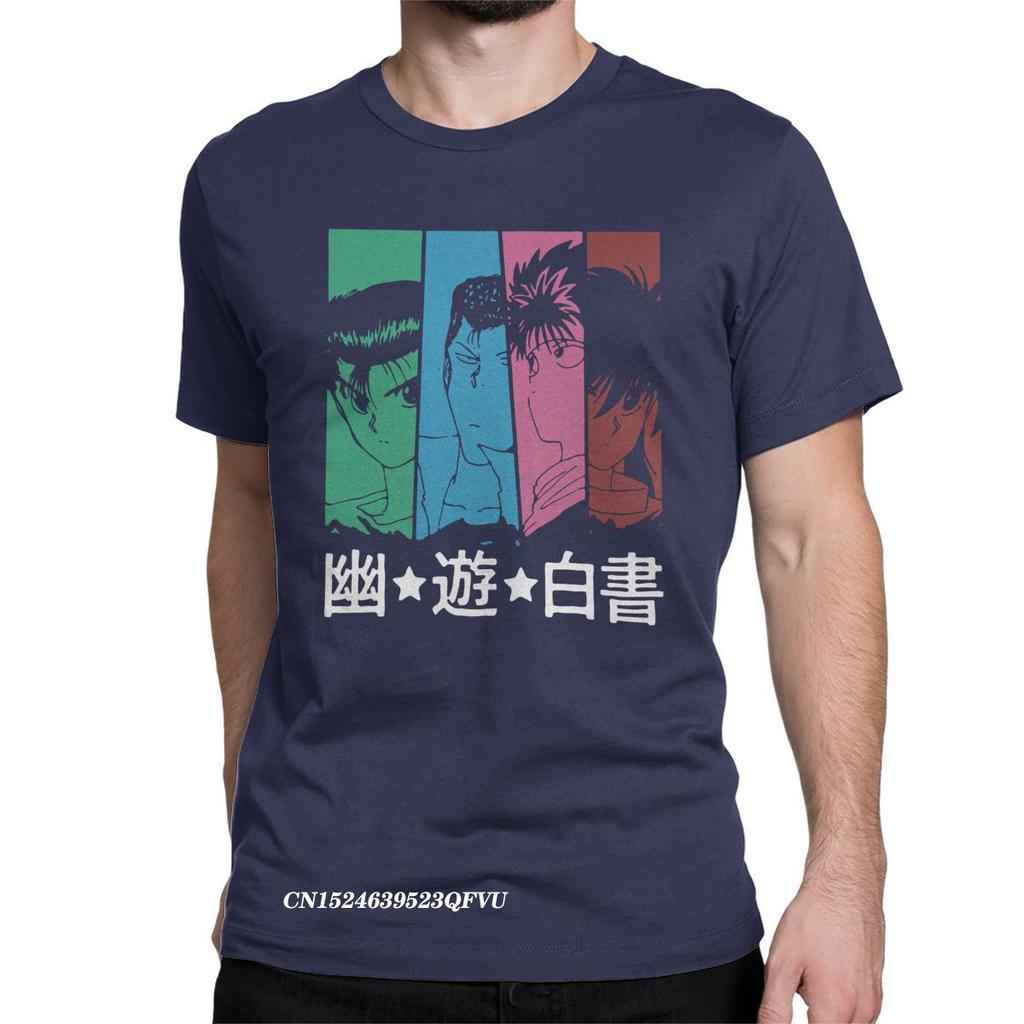 Awesome YuYu Hakusho Manga Anime Tee Shirt Men Manga Premium Cotton Tshirt Harajuku Tees Tops