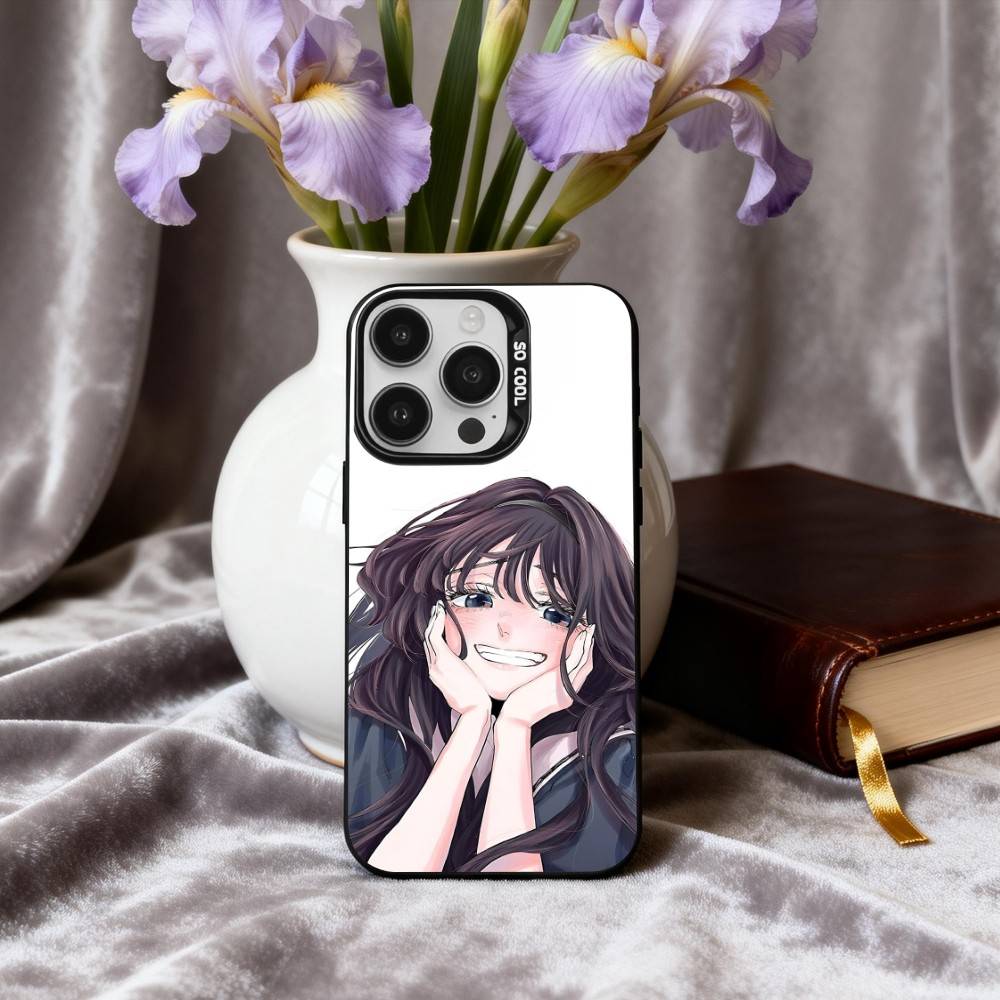 K-Kaoru H-Hana Wa Rin To S-Saku Phone Case For iPhone17,16,15,14,13,12,11 Plus,Pro Max Black Candy Silver Plated Cover