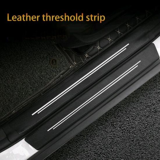 4x Carbon Fiber Car Door Plate Sill Scuff Stickers Film Anti-Scratch Accessories