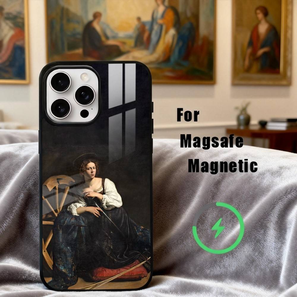 Art C-Caravaggio P-Paintings Phone Case For iPhone17,16,15,14,13,12,11 Plus,For Magnetic Wireless Charge Cover