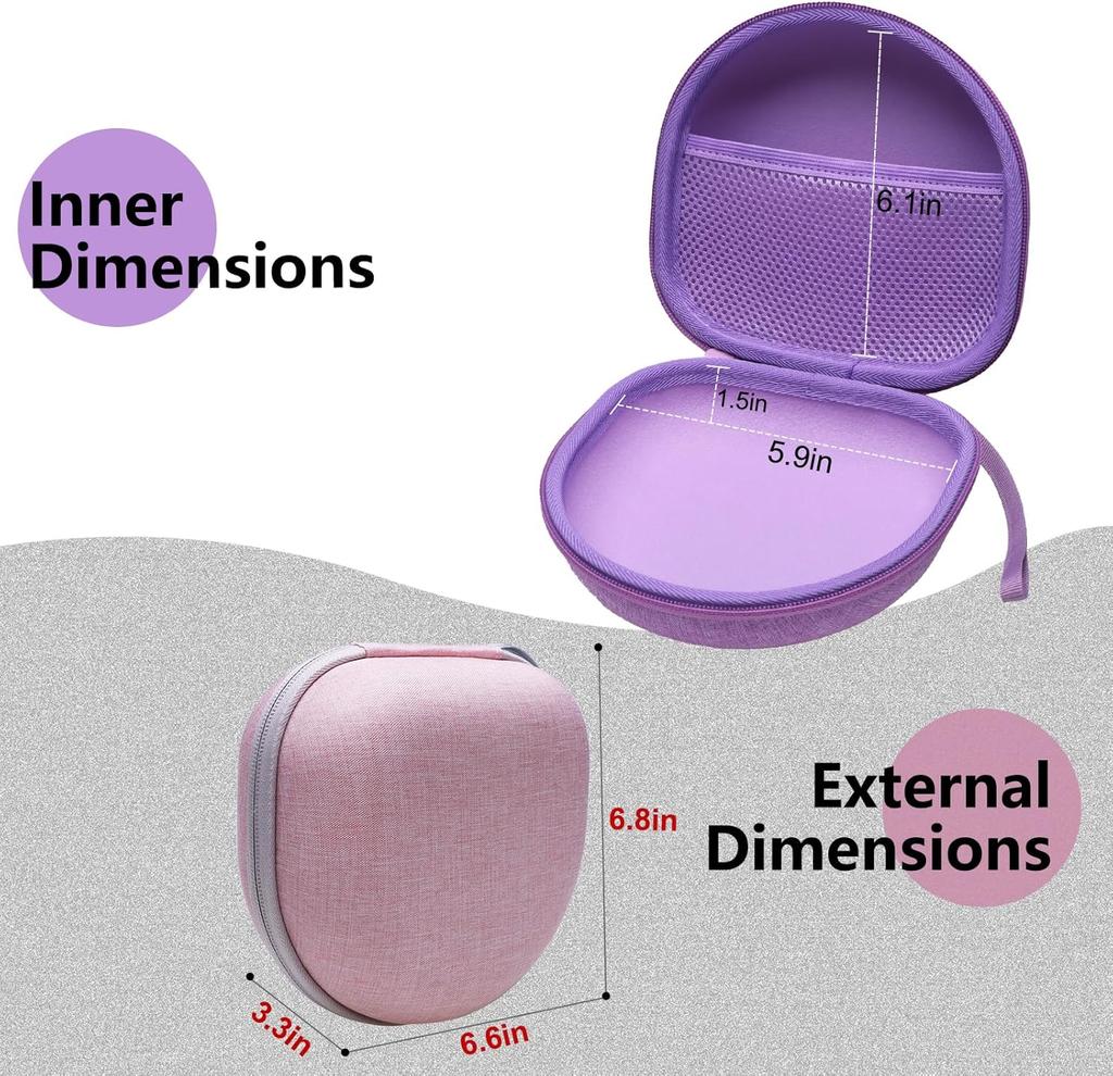 LTGEM Headphone Case Compatible with BERIBES/TOZO//Soundcore Anker/JBL Noise Cancelling Over-Ear Headphones, Purple+Purple Edge