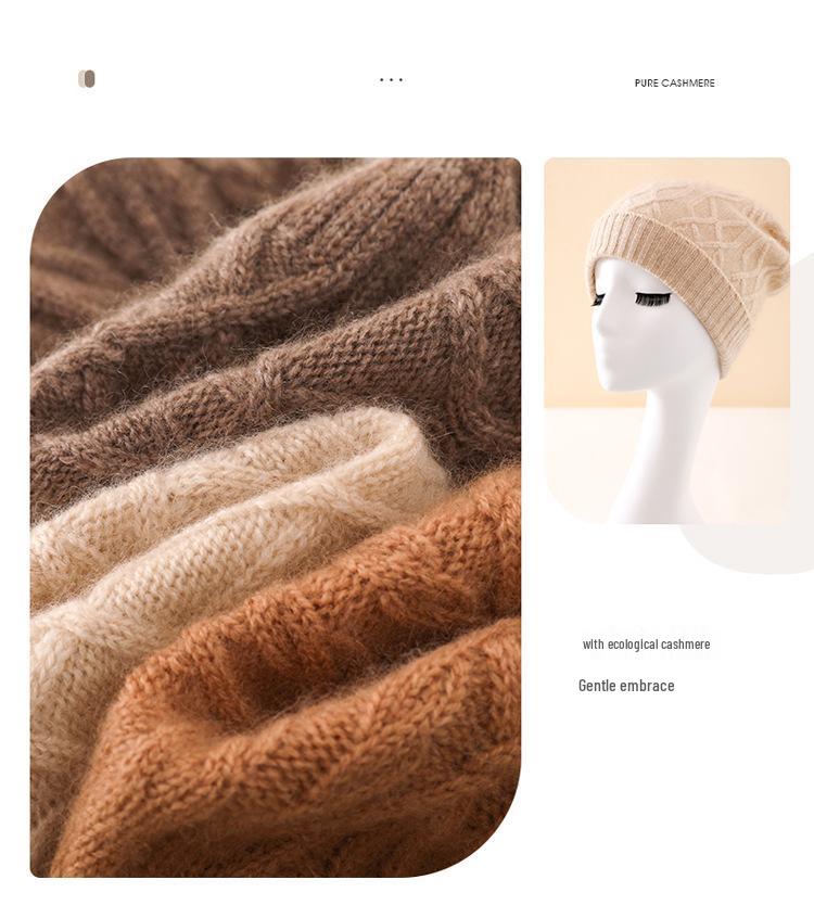 2025 Spring Women's Cashmere Cable Knit Warm Fashion Hat