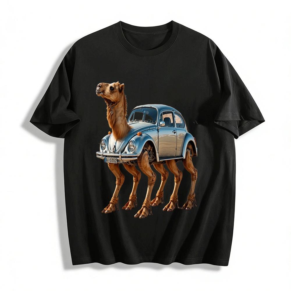 

Camel Body Beetle Car Funny Graphic Print T-Shirt Pure cotton T-shirt XXS