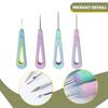 4Pcs Leather Sewing Awl with Seam Ripper Ergonomic Scratching Hand Tools Set Eyelet