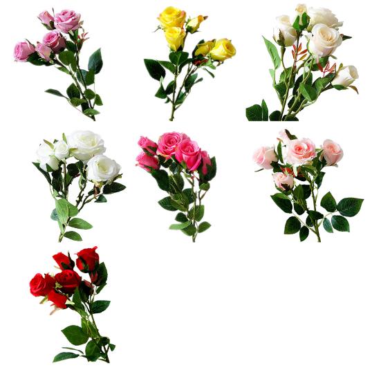 Faux Roses Lifelike Reusable Smooth Beautiful Silk Fake Flower for Kitchen