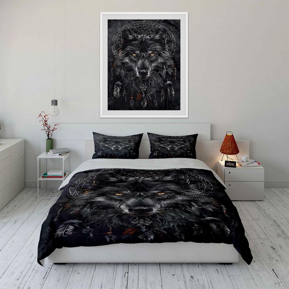 Wolf and dreamcatcher design. Bedding sets Duvet cover sets Duvet covers Pillowcases(1 * Duvet Cover 2 * Pillowcases without duvet insert)
