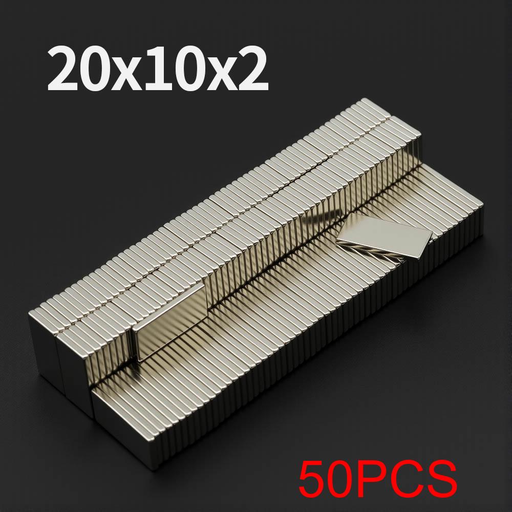 20x10x2mm Powerful Neodymium Magnet N35 NdfeB Permanent Magnetic imanes Block Super Strong Fridge Magnets DIY